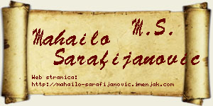 Mahailo Sarafijanović vizit kartica